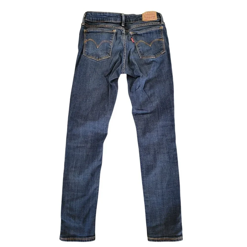 Levis 711 Skinny Jeans Womens Size 27 Blue Mid-Rise Stretch Denim - Picture 3 of 7